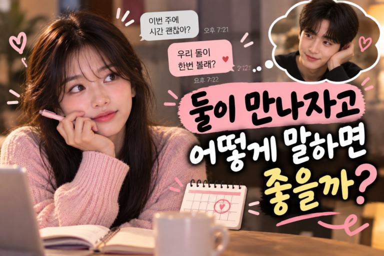 둘이 만나자고 어떻게 말하면 좋을까?
