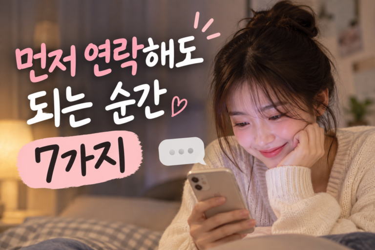 먼저 연락해도 되는 순간 7가지
